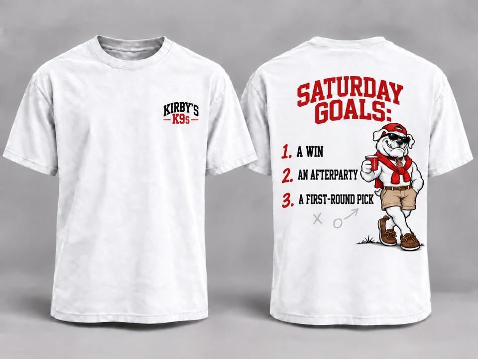Saturday Goals — exact approved merchandise artwork