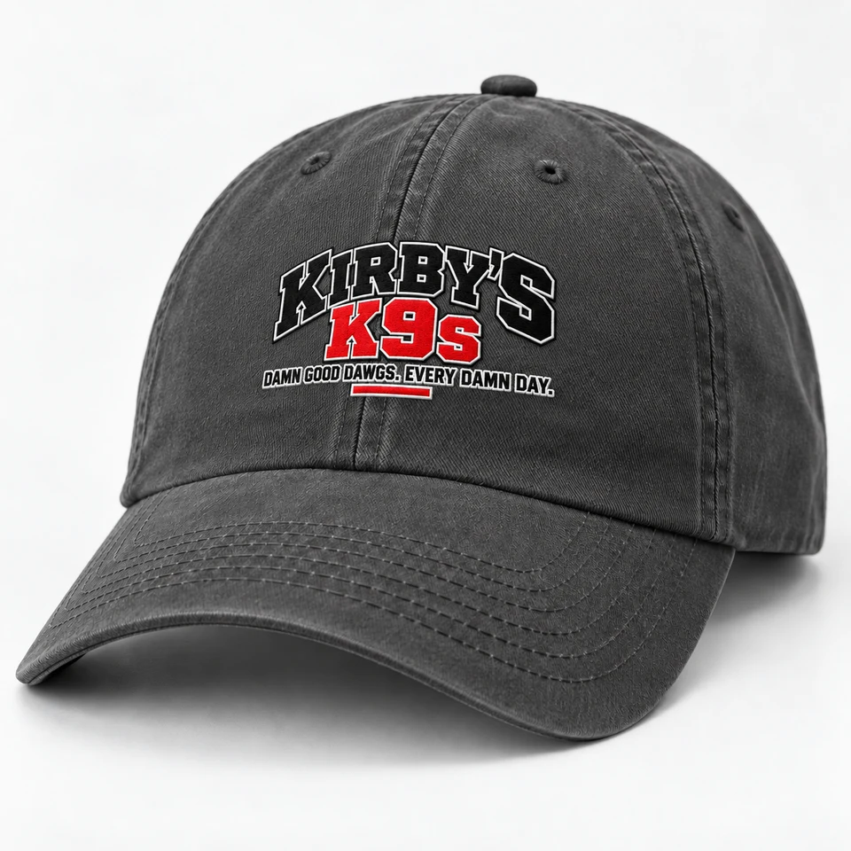 Kirby’s K9’s Grey Hat — exact approved merchandise artwork